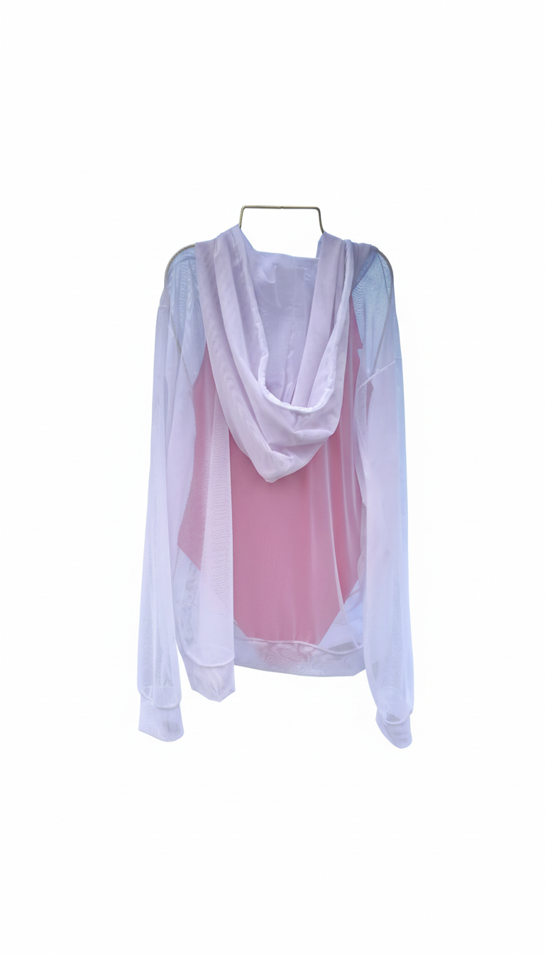 Chic White Mesh Hoodie Cover Up for Bikini & Swimwear